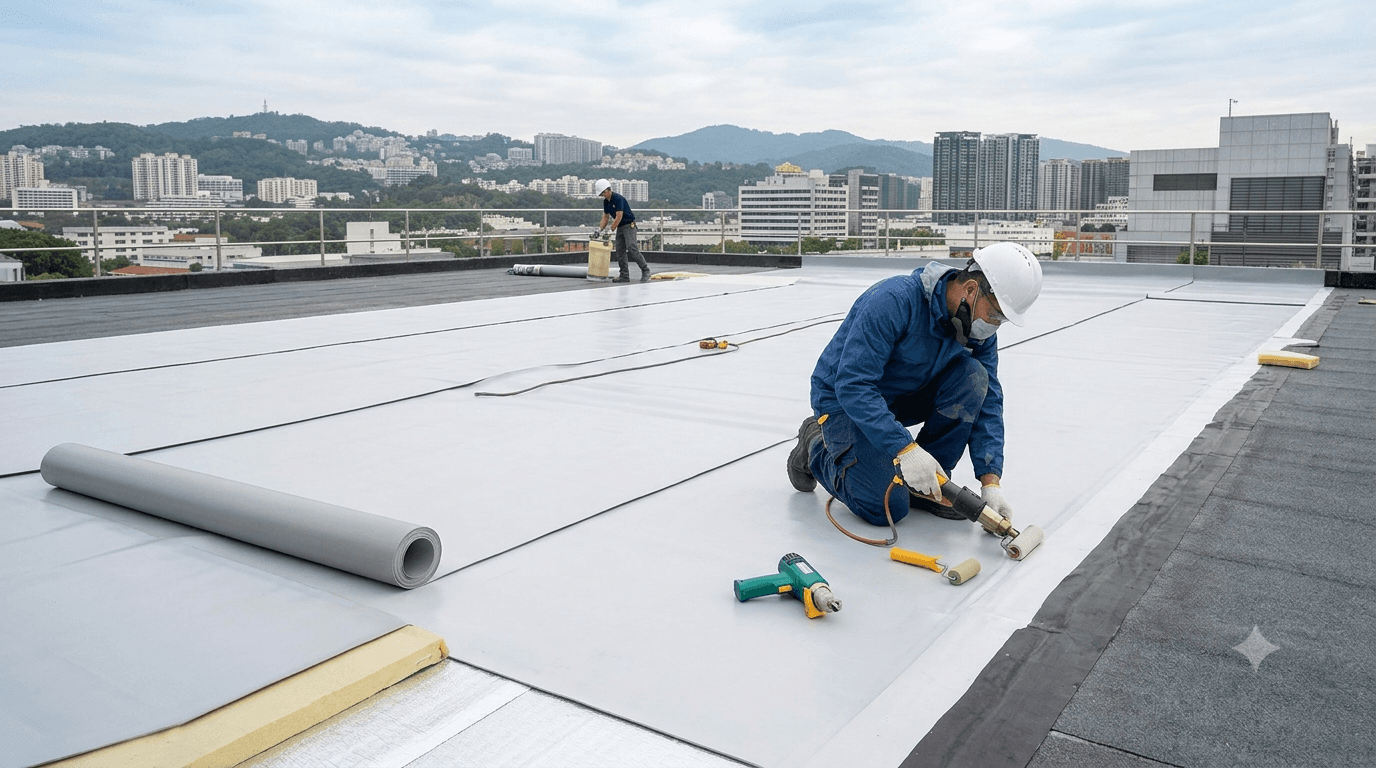 Waterproofing application on building surface